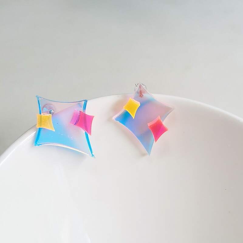 

Holographic Stud Earrings, Multicolor