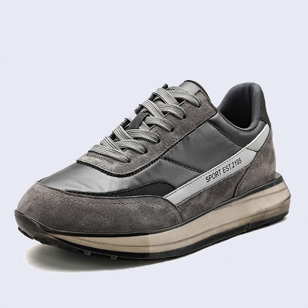 

Men Lace-up Front Letter Graphic Sneakers, Dark grey