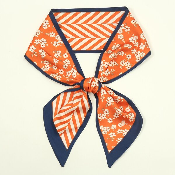 

Flower Print Skinny Scarf, Multicolor