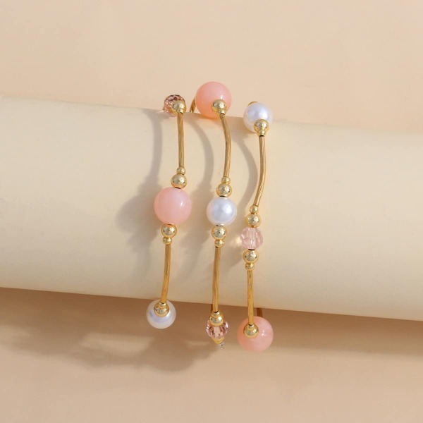 

Faux Pearl Decor Bracelet, Pink