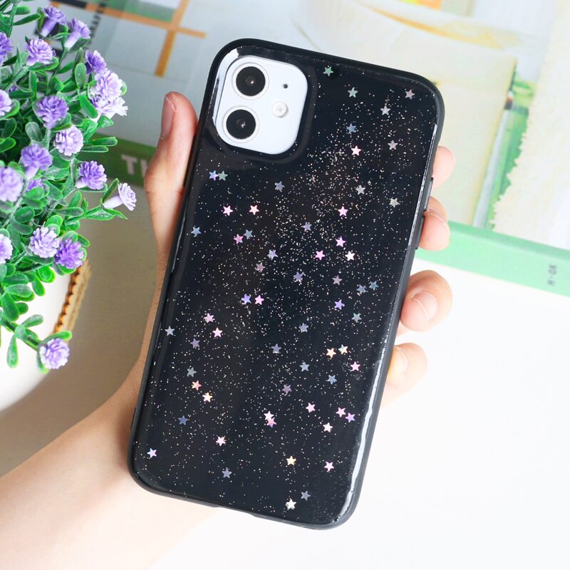 

Star Pattern Phone Case, Black