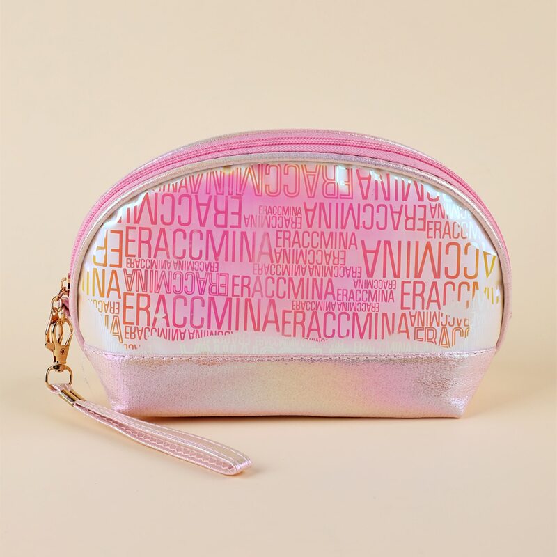 

Laser Roundtop Makeup Bag, Baby pink