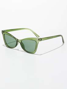 Women's Cat Eye Fashion Glasses - Green - View 2