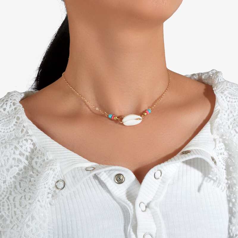 

Shell Decor Necklace, Gold