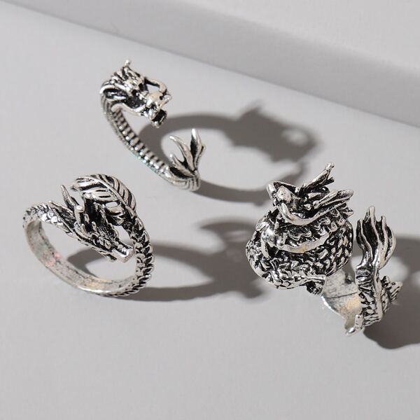 

3pcs Vintage Ring, Silver