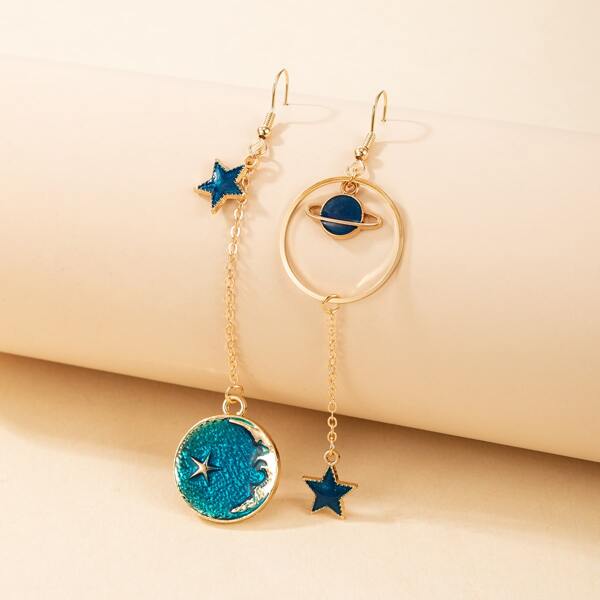 

Star Decor Drop Earrings, Gold