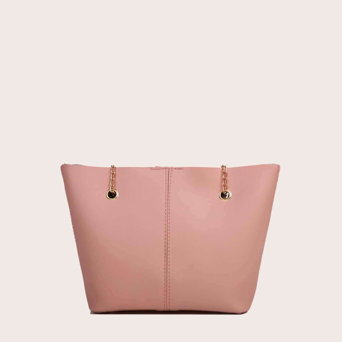 

Solid Chain Tote Bag, Pink