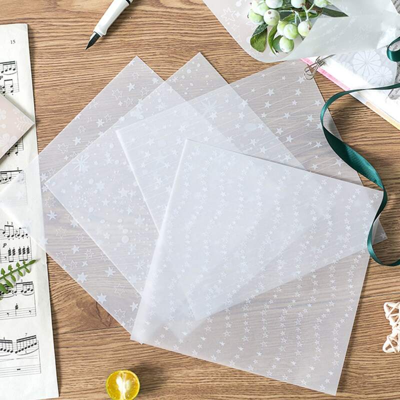 

8sheets Random Pattern Material Paper, White