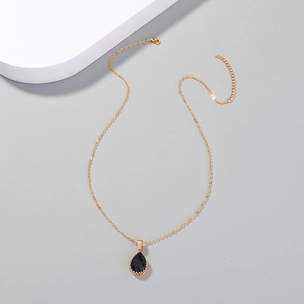 

Water-drop Pendant Necklace, Gold