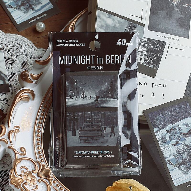 

40pcs Vintage Pattern Sticker, Multicolor
