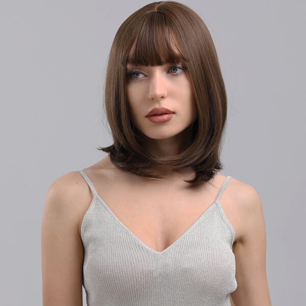 

Natural Short Wig With Bangs, Brown