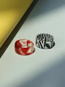 2pcs Resin Ring - Multicolor - View 3