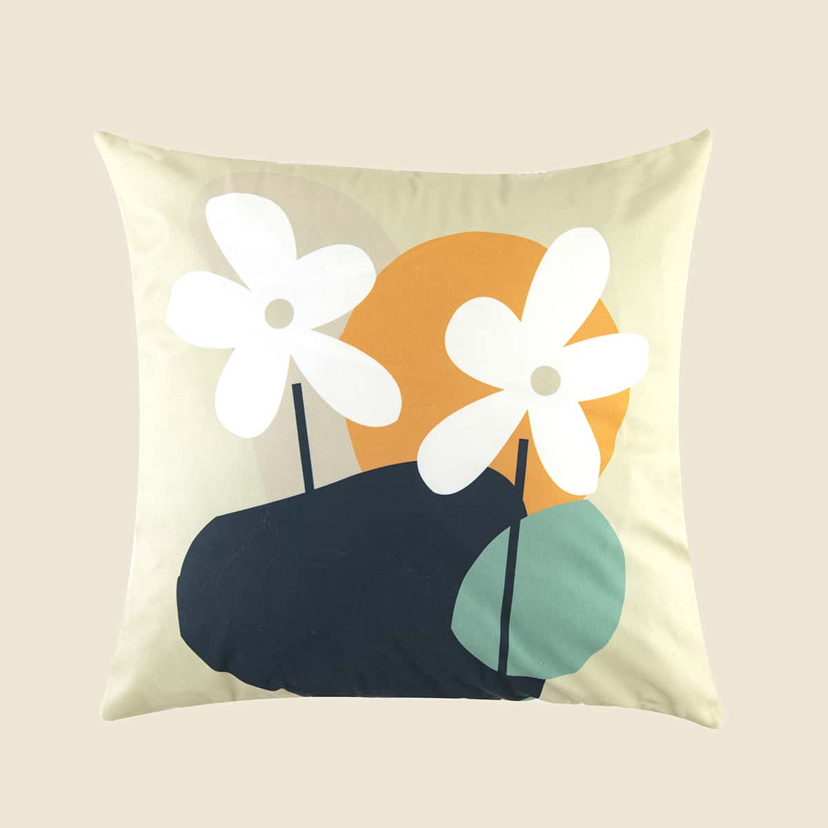 

Flower Print Cushion Cover Without Filler, Multicolor