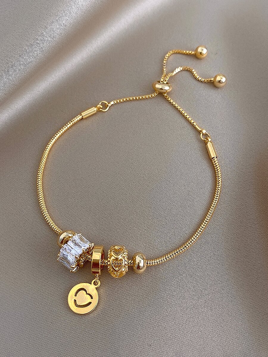 Andkiss Pulseira com Pingente Geométrico Feminina para Uso Diário