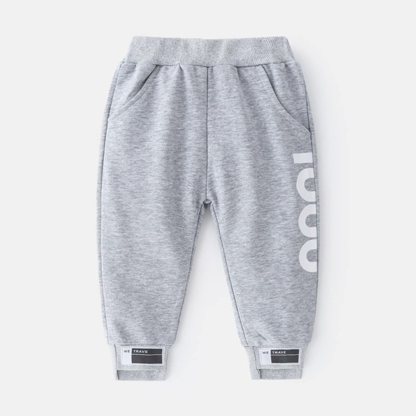 

Toddler Boys Letter Graphic Sweatpants, Light grey