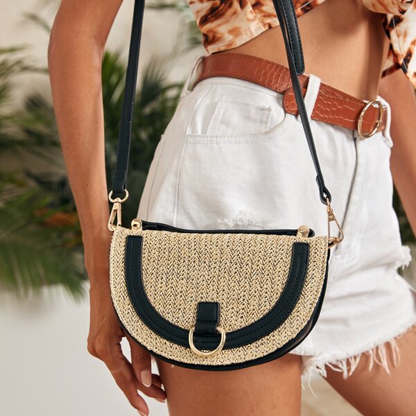 

Two Tone Saddle Bag, Multicolor