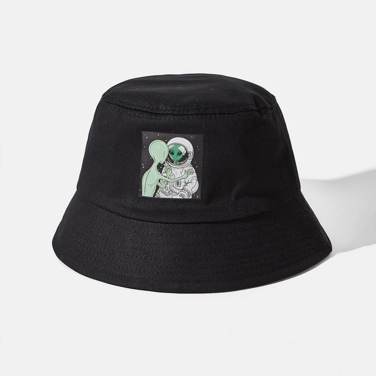 

Alien Pattern Bucket Hat, Black