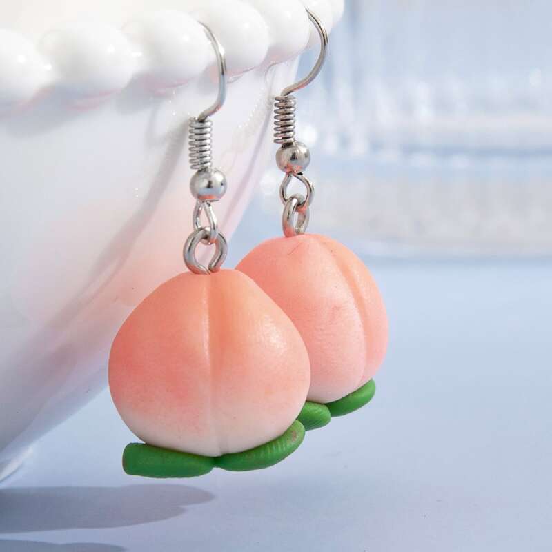 

Peach Drop Earrings, Pink