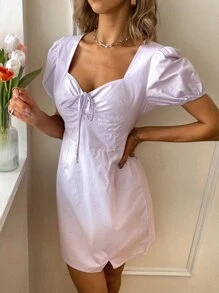 Aveloria Solid Drawstring Front Dress