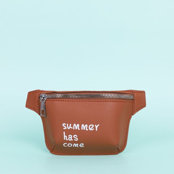 

Girls Letter Graphic Fanny Bag, Brown