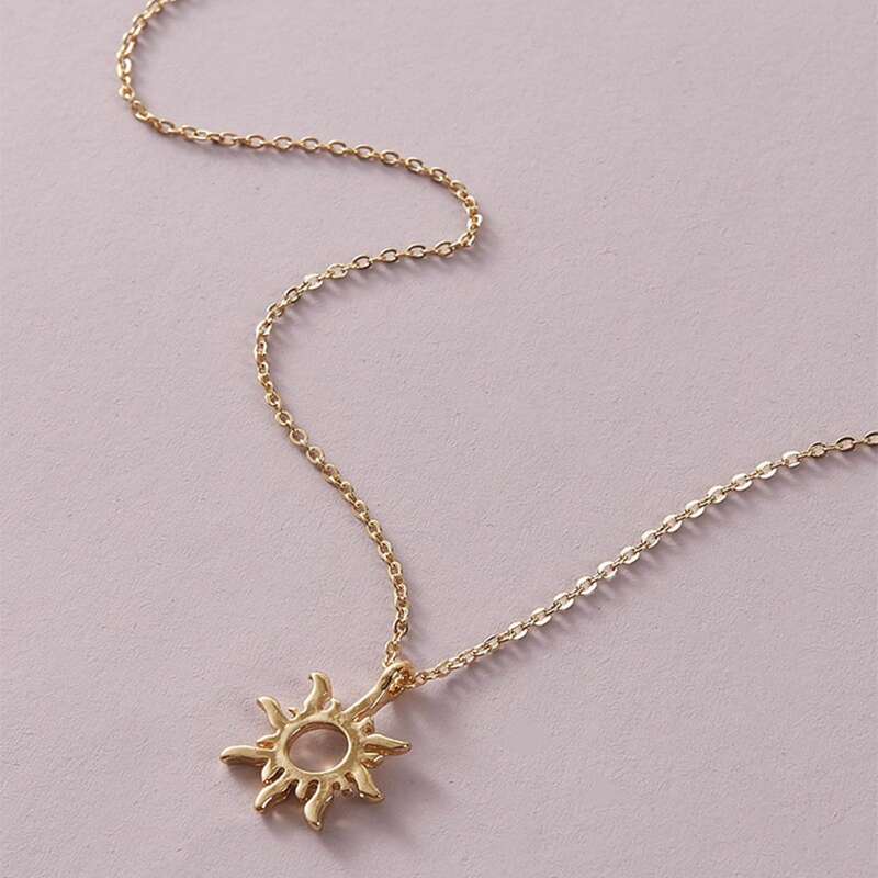 

Sun Pendant Necklace, Gold