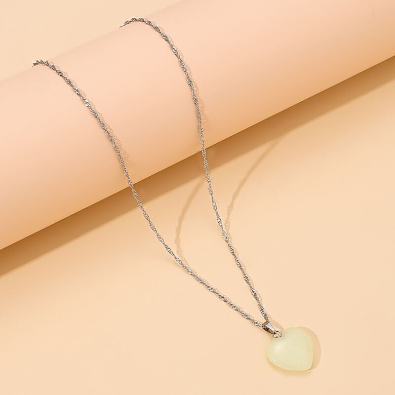 

Luminous Heart Pendant Necklace, Silver