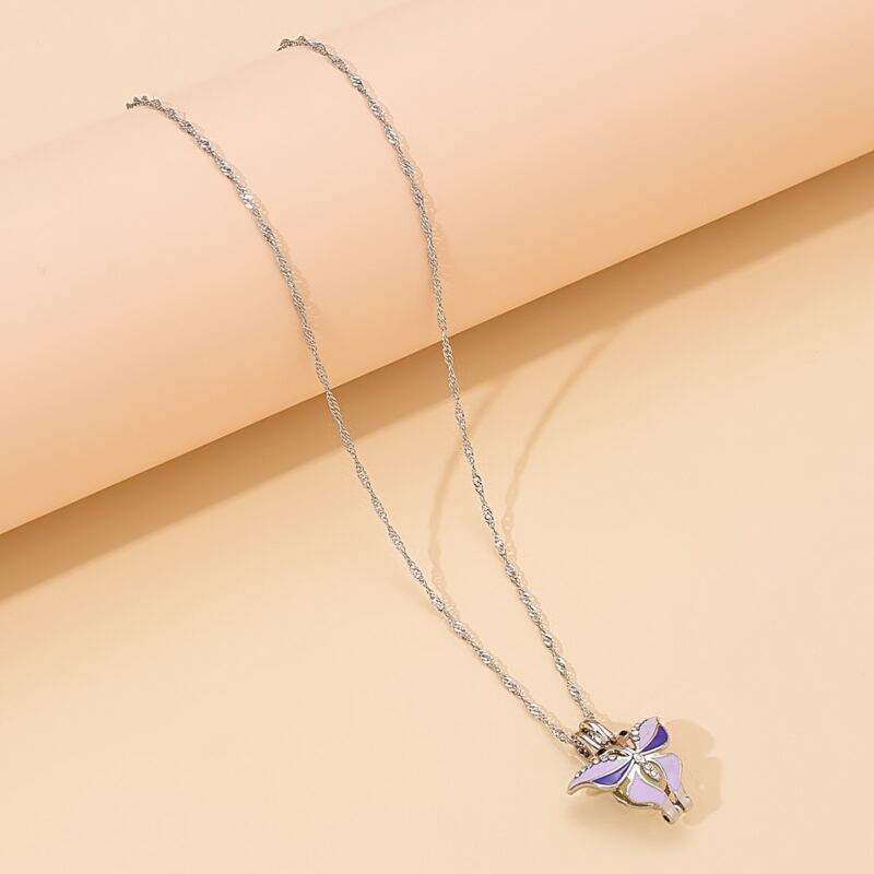 

Luminous Butterfly Pendant Necklace, Silver
