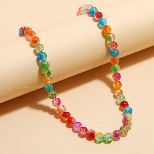 

Colorblock Beaded Necklace, Multicolor