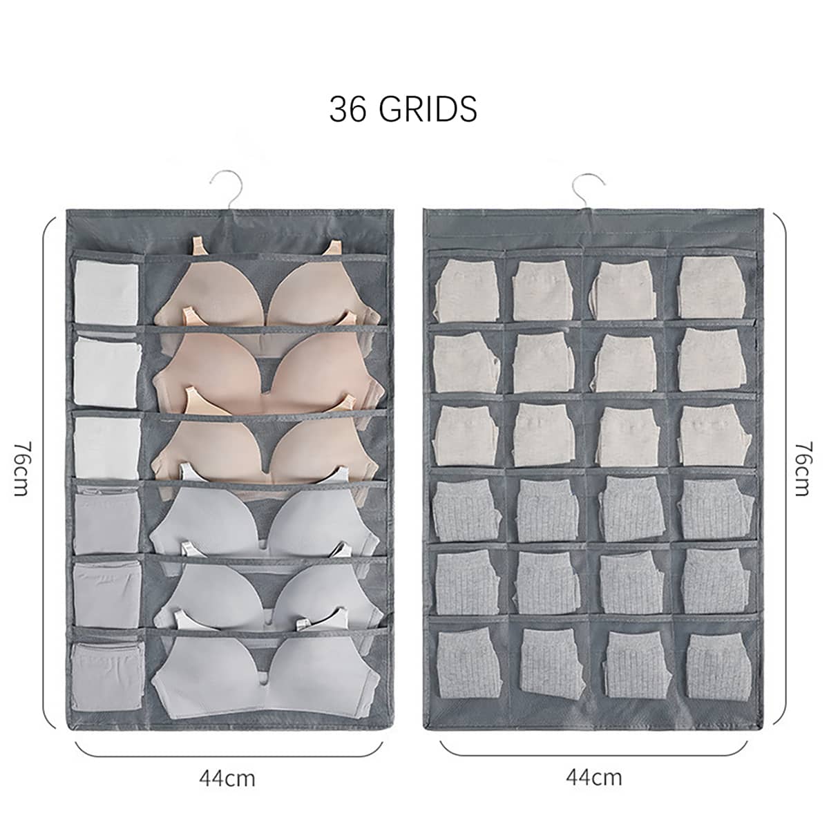 

1pc Hanging Underwear Storage Bag, Grey