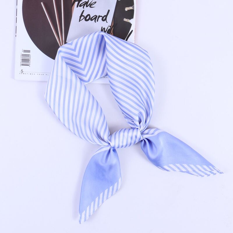 

Striped Pattern Scarf, Blue and white