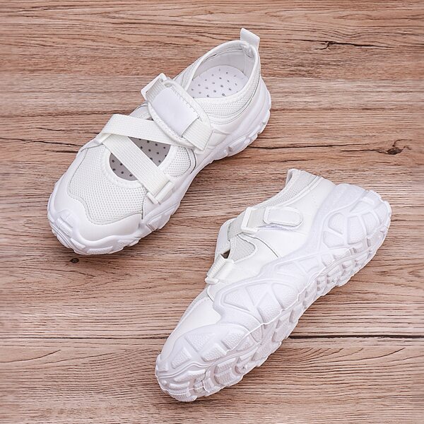 

Velcro Strap Mesh Sneakers, White