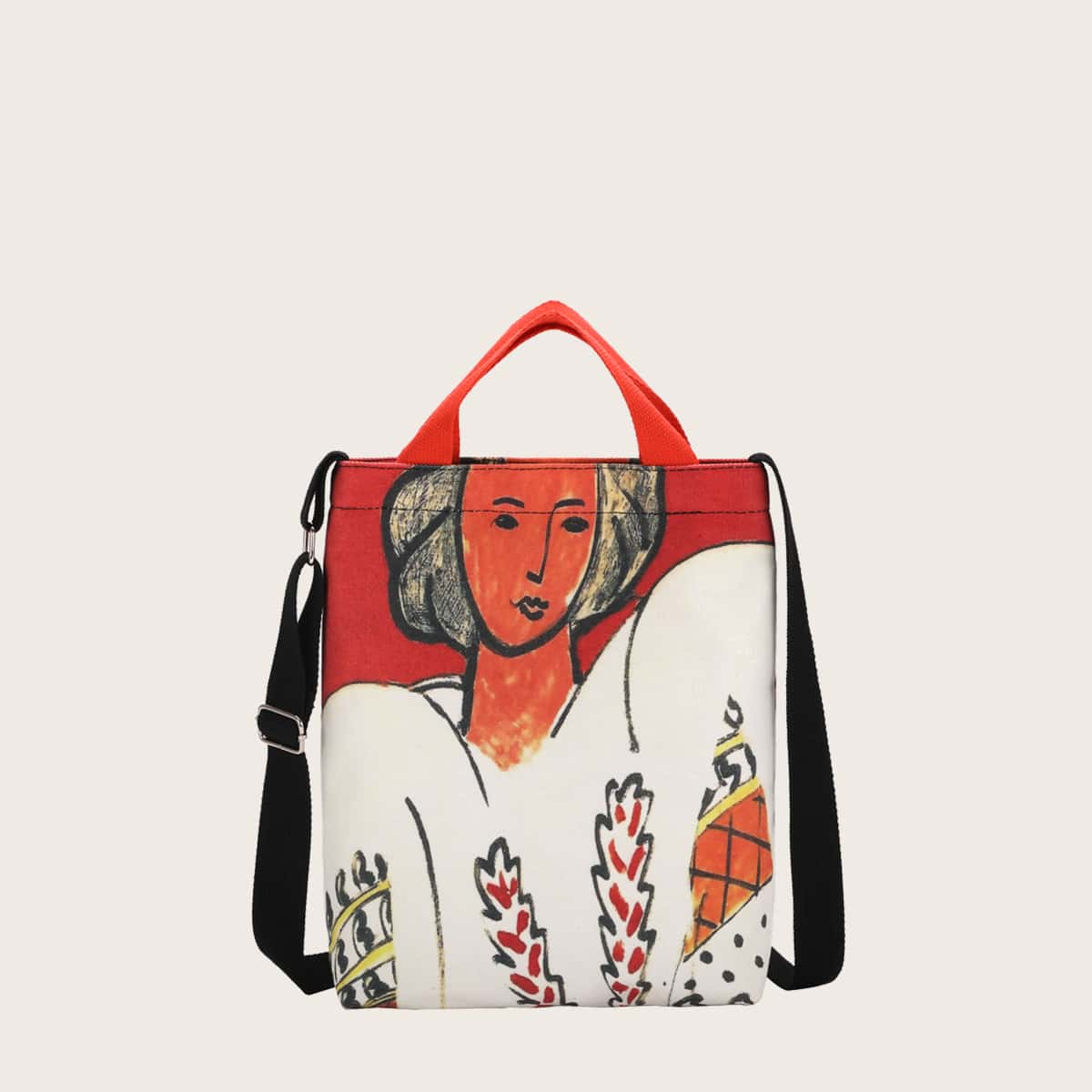 

Figure Graphic Tote Bag, White