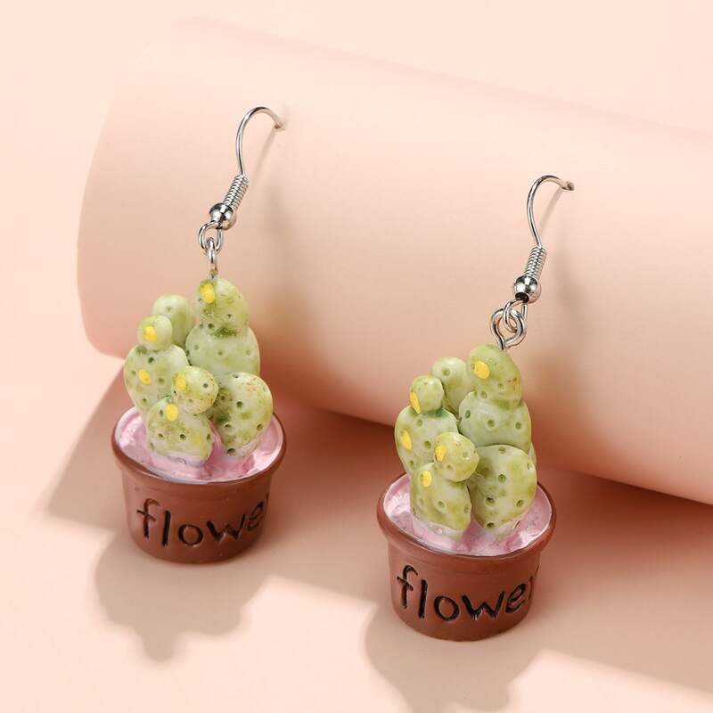

Cactus Drop Earrings, Multicolor