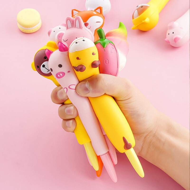 

1pc Random Cartoon Squeeze Gel Pen, Black