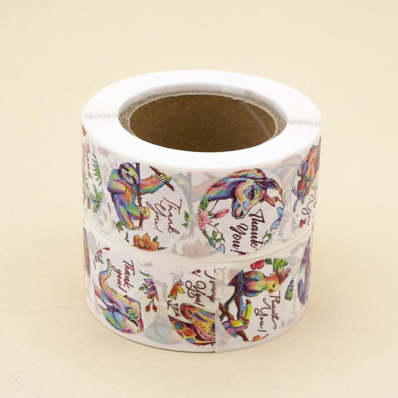 

2rolls 1000pcs Cartoon Animal Sealing Sticker, Multicolor