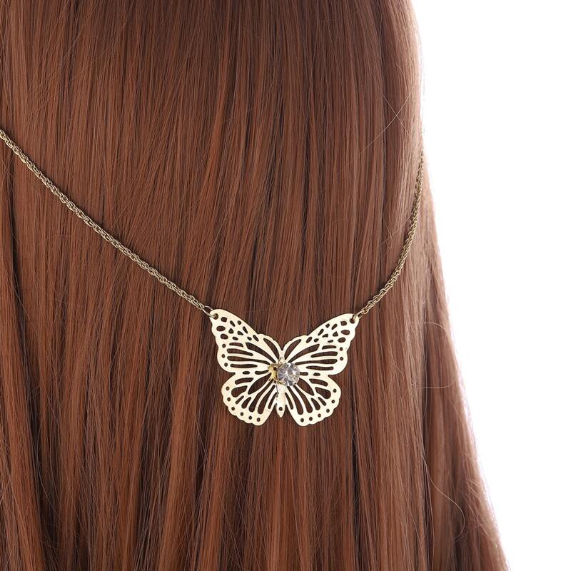 

Metal Butterfly Design Hair Band, Gold