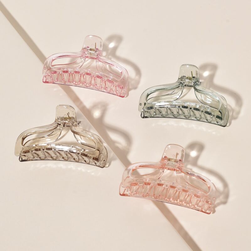 

4pcs Clear Hair Claw, Multicolor