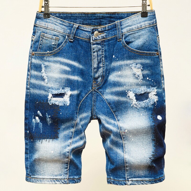 

Guys Ripped Washed Denim Shorts, Medium wash
