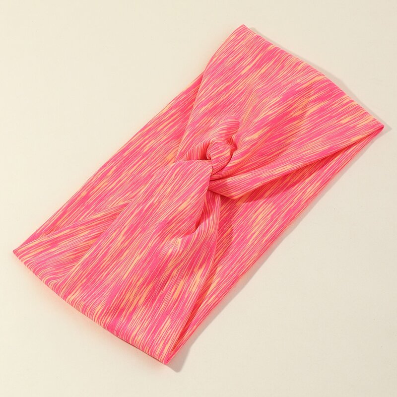 

Striped Twisted Hair Band, Watermelon pink
