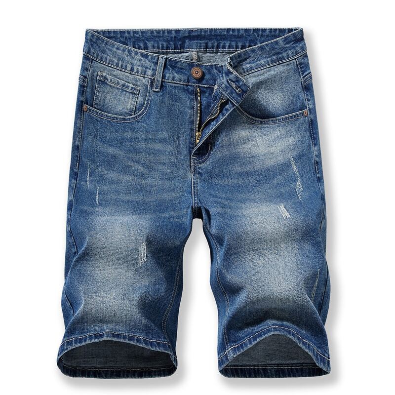 

Guys Ripped Washed Denim Shorts, Medium wash