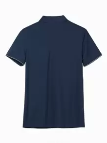 Camisa polo con botón - Azul Marino - Ver 2