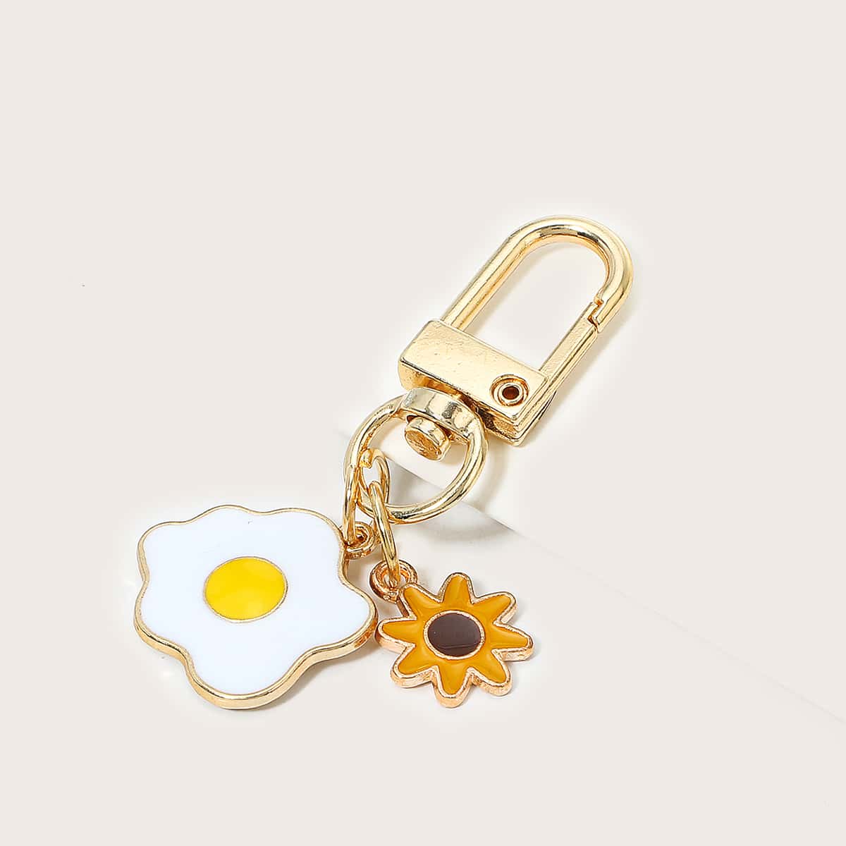 

Fried Egg & Sun Bag Charm, White