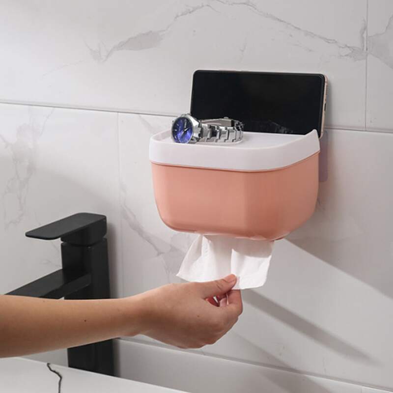 

1pc Wall Mounted Tissue Holder, Multicolor