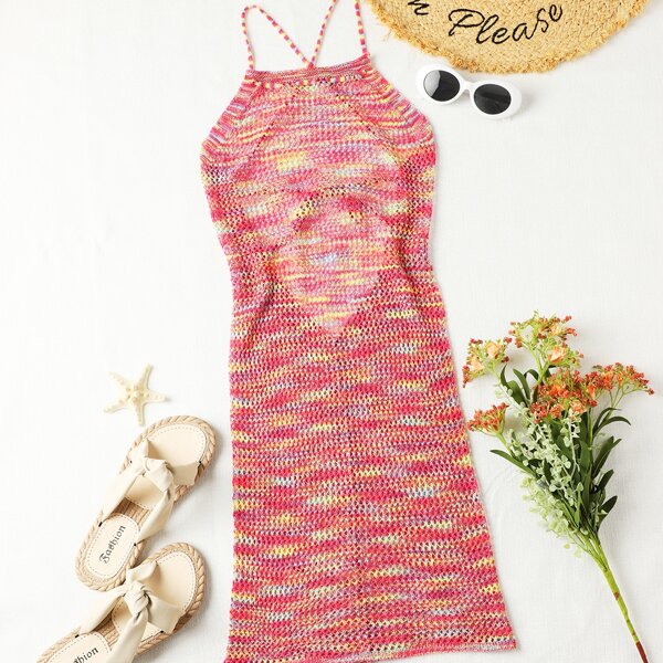 

Space Dye Crochet Cover Up, Multicolor