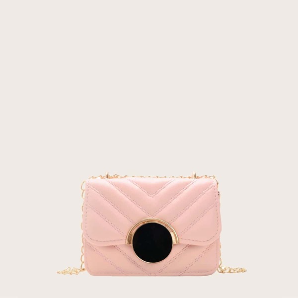 

Girls Chevron Chain Bag, Pink
