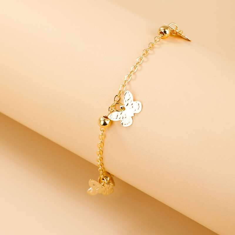 

Butterfly Chain Anklet, Gold