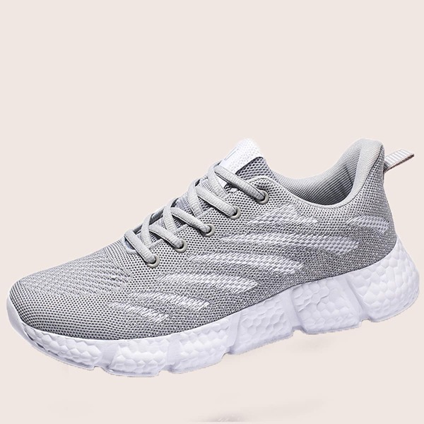 

Men Lace Up Front Knit Sneakers, Grey