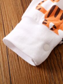 Yierying Baby Boy Cartoon & Plants Graphic Jumpsuit