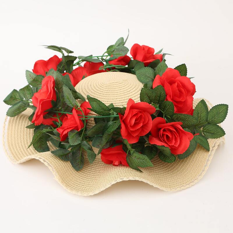 

1pc Artificial Flower Vine, Red