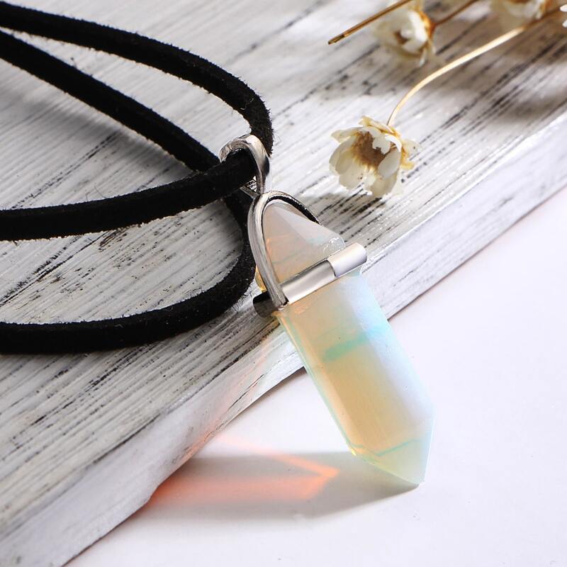 

Stone Double Layered Necklace, White